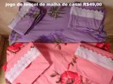 jogo lençol casal de malha 3 peças Ref.0540